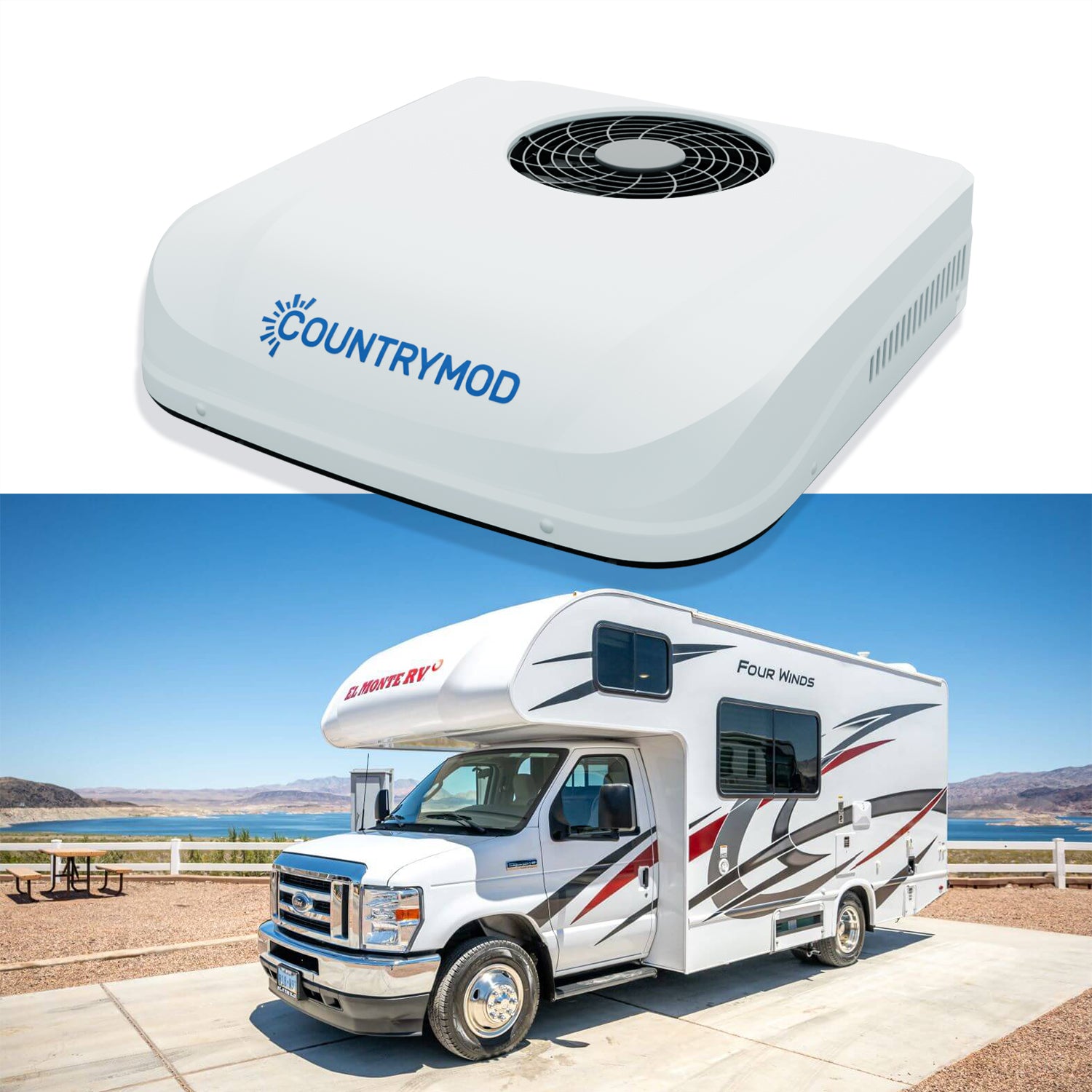 12V RV Air Conditioner – 10,000 BTU Lowprofile Rooftop Air Conditioner Fast Cooling for RV, Motorhome, Trailer, Trucks, Van, Camper, Tractor