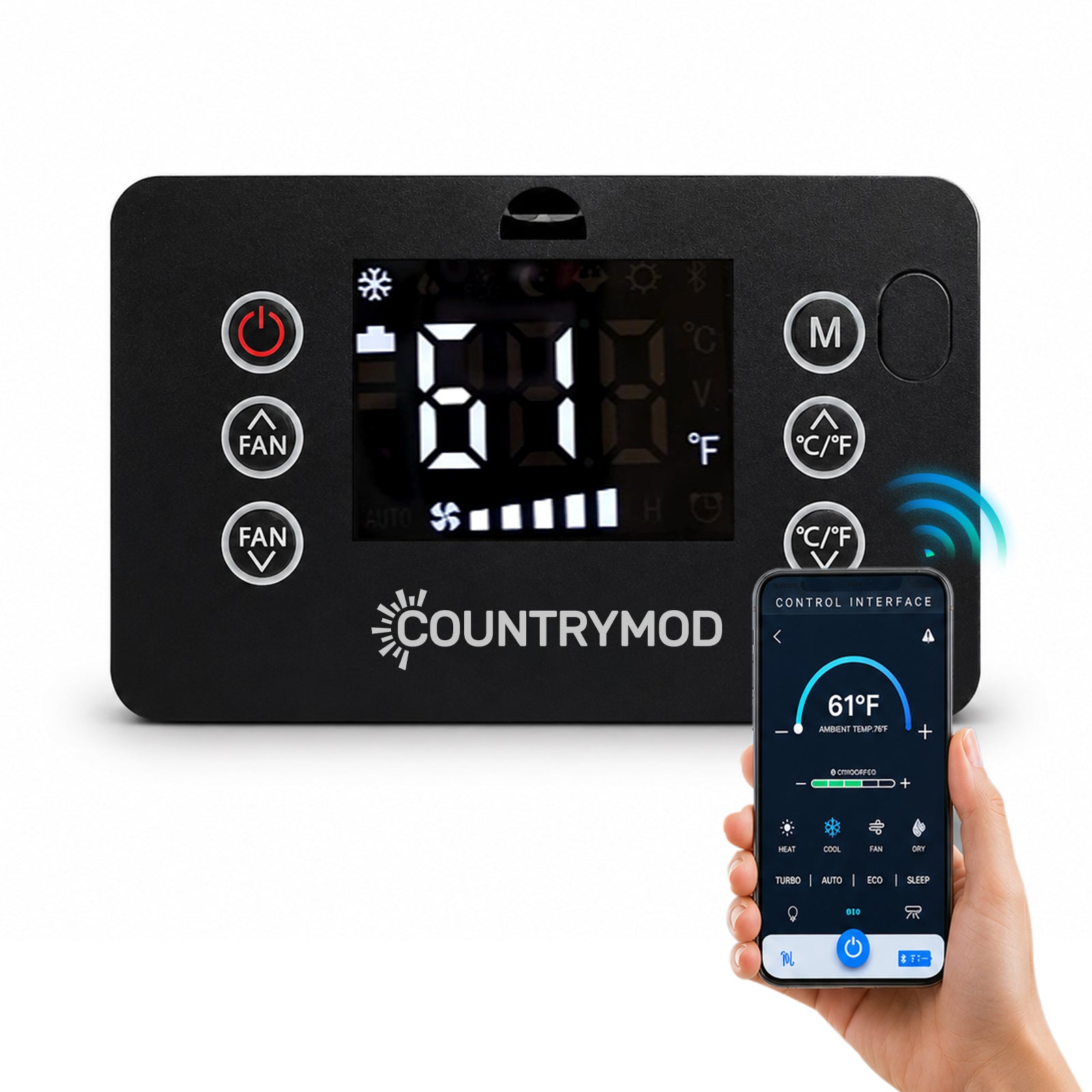 Bluetooth Control Panel Upgrade Kit for 12V/24V RV Air Conditioner – Smart App Control Replacement Display Board