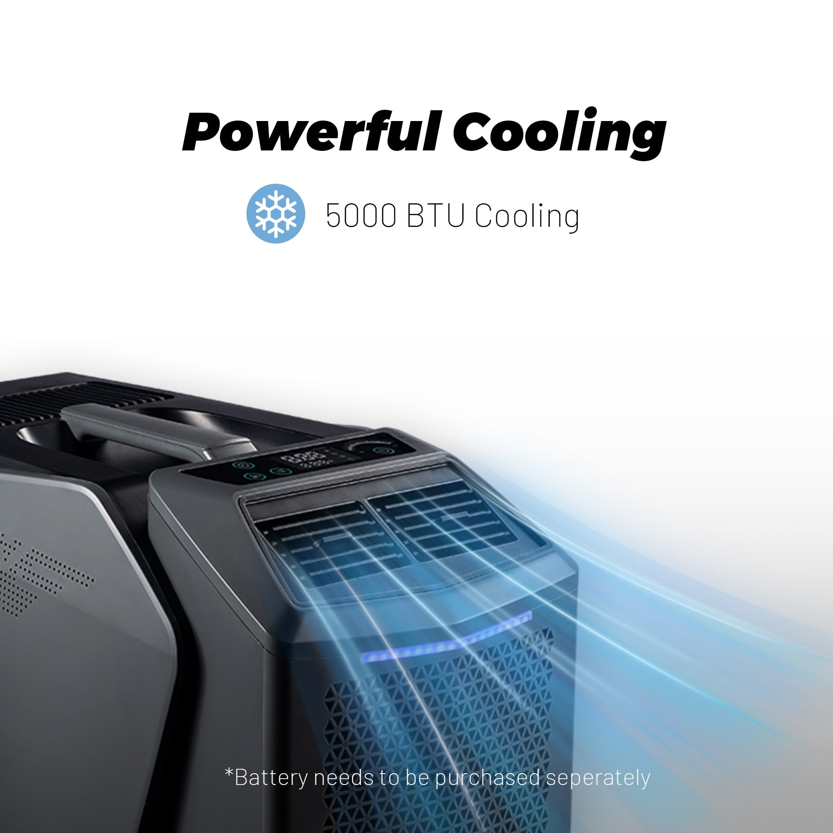 5,000 BTU Split Portable Air Conditioner – 48V DC & 110V AC Dual Power, Ideal for RVs, Vans & Off-Grid Living