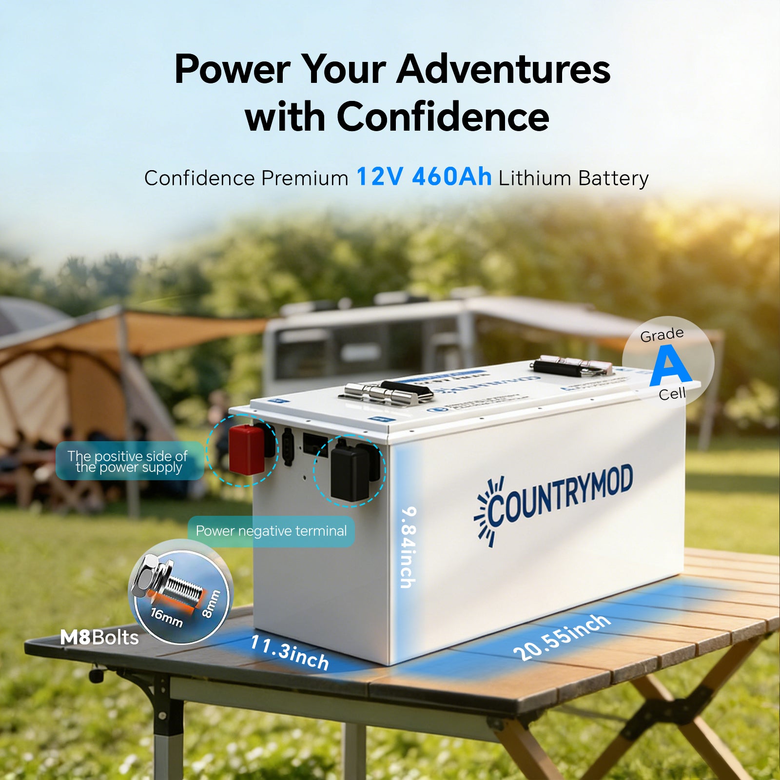 12V LiFePO4 Battery 460Ah / 630Ah High Capacity for RV & Solar, Smart Bluetooth Monitoring