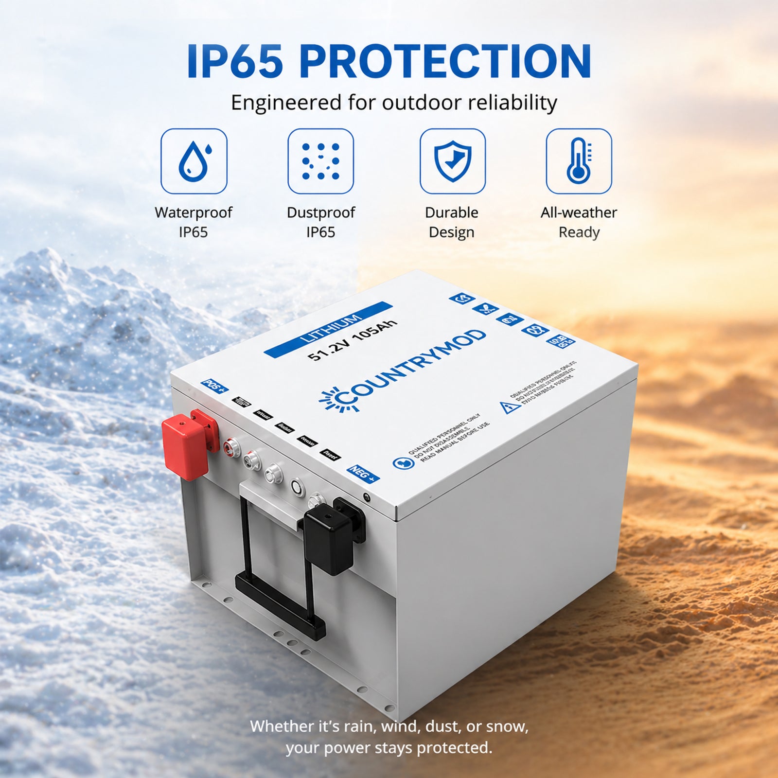 48V 105Ah LiFePO4 Battery 5.4kWh Home Solar & Off-Grid Storage System, Smart System & All-Weather Performance