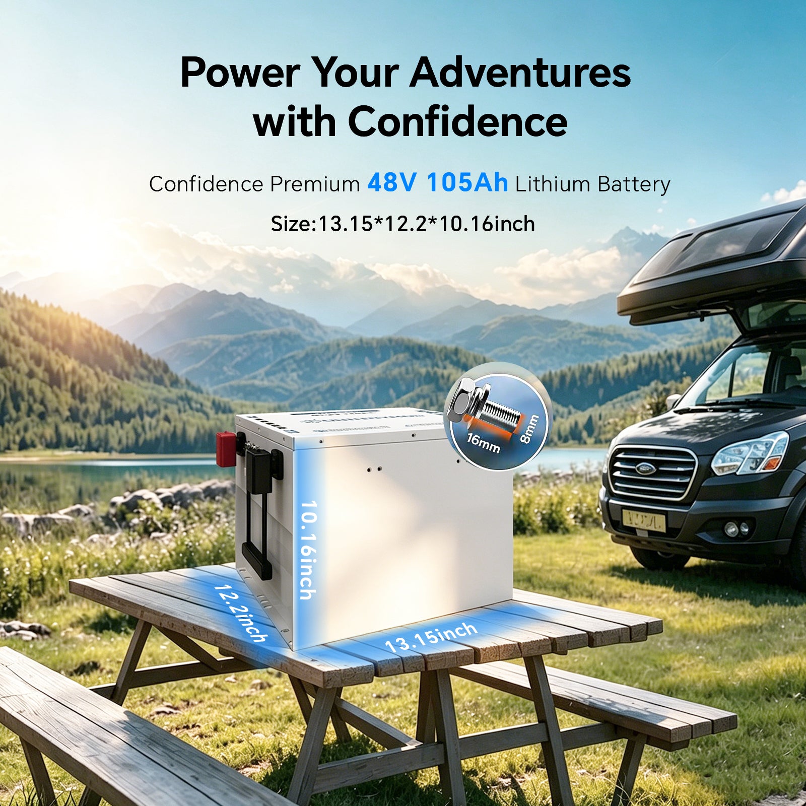 48V 105Ah LiFePO4 Battery 5.4kWh Home Solar & Off-Grid Storage System, Smart System & All-Weather Performance