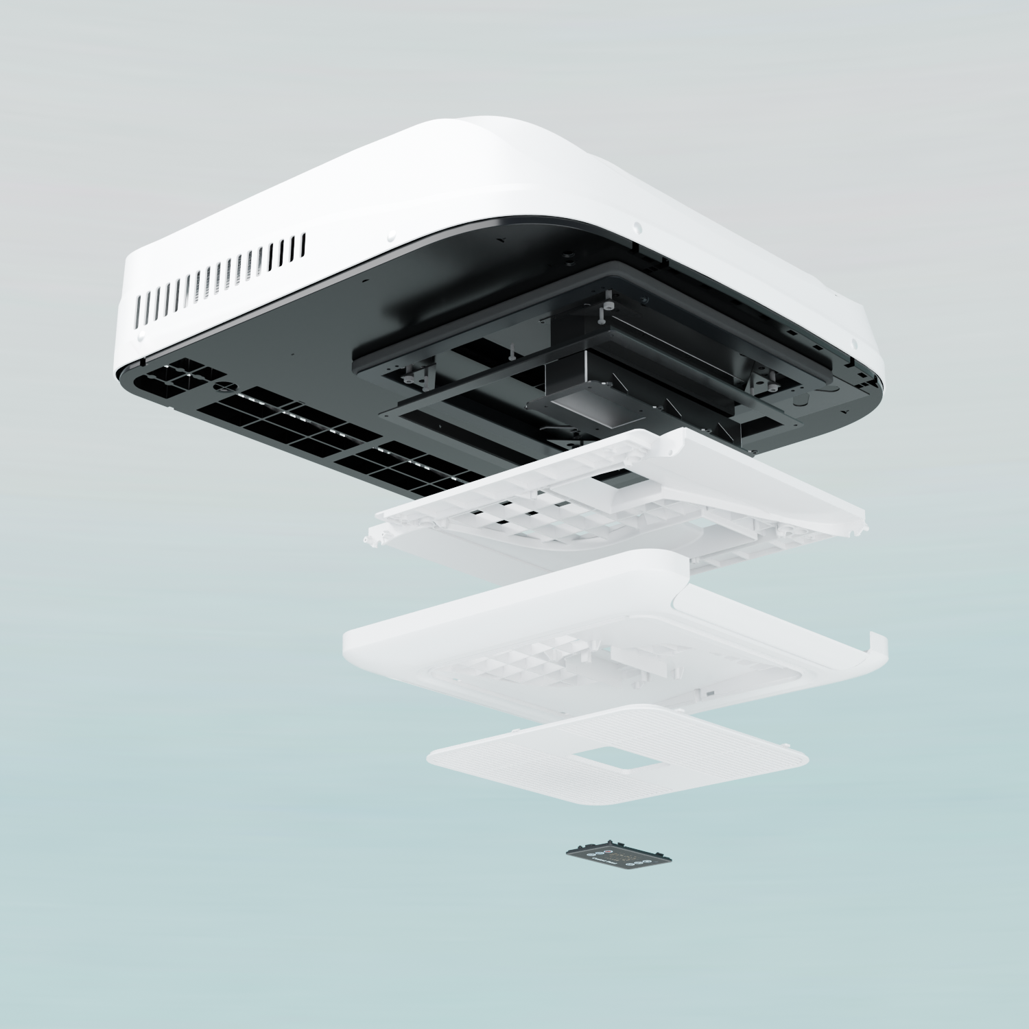 RV Air Conditioner, 12V/24V/48V 10000 BTU Rooftop Cooling Air Conditioner for RVs, Trucks, Vans, Campers