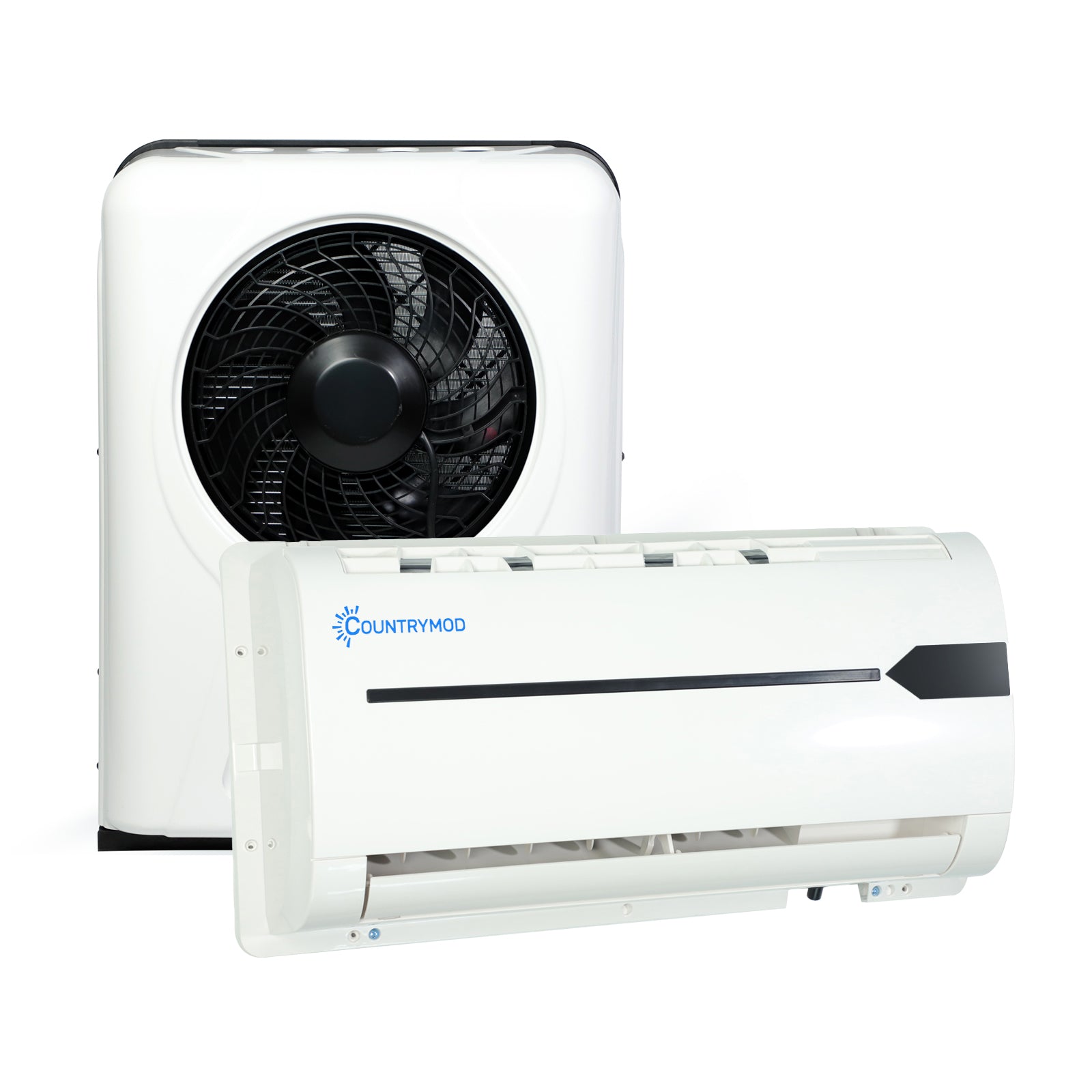 12V Electric Truck Camper Van DC Air Conditioner 10500BTU Universal Automotive Electric Split Air Conditioning ac Unit 12 Volt for semi trucks RV Motorhome Crane Tractor SUV